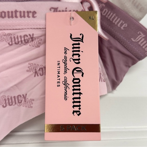 Juicy Couture Cheeky Thong Underwear XL Seamless No Panty Line Logo Waist 5pk - Picture 4 of 7